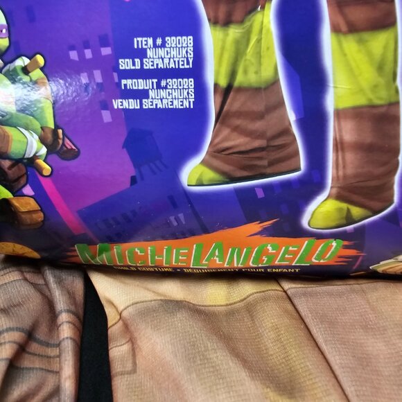 New Child Teenage Mutant Ninja Turtle Costume Boy L 12-14 Rubies Michelangelo - Picture 8 of 15